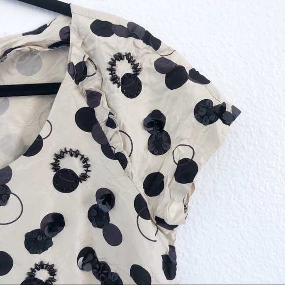 J crew | silk polka dot sequins Shortsleeved top - Picture 3 of 5